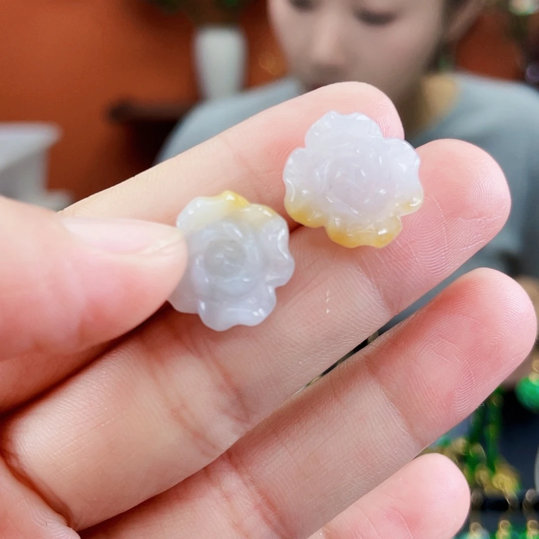 翡翠未镶嵌耳饰饰品