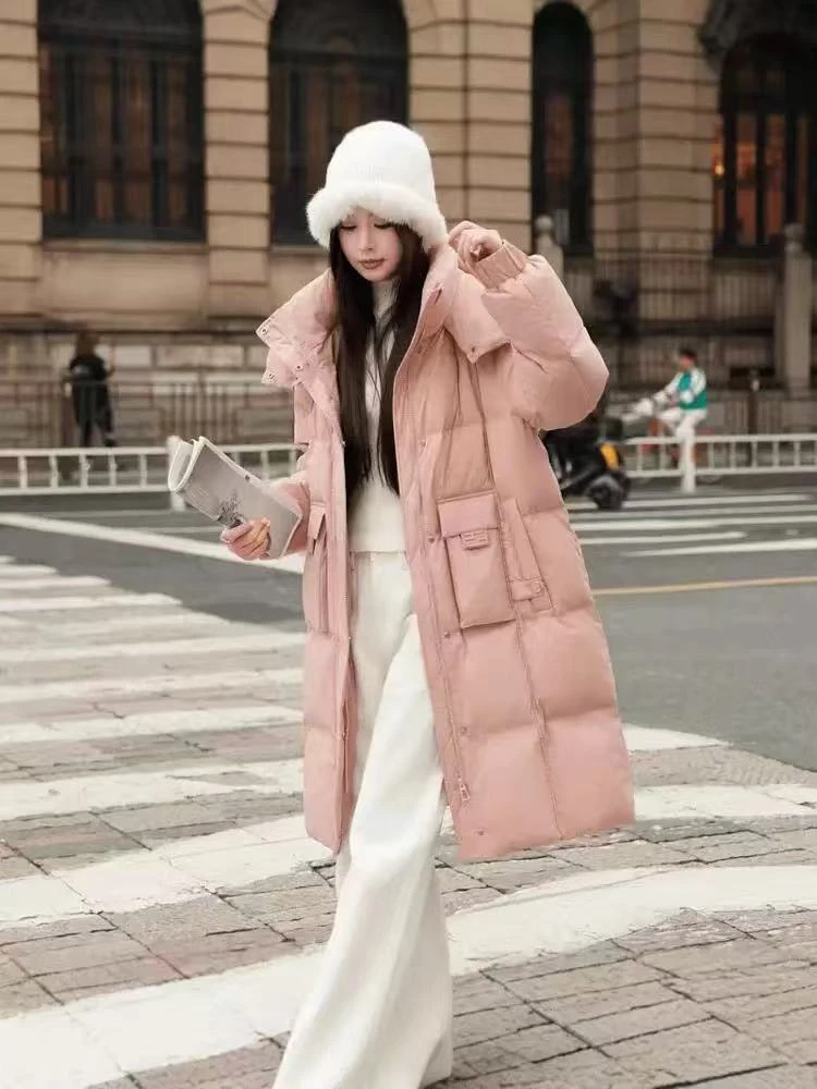 格调美美 9025气质高级连帽中长款加厚韩版冬季宽松