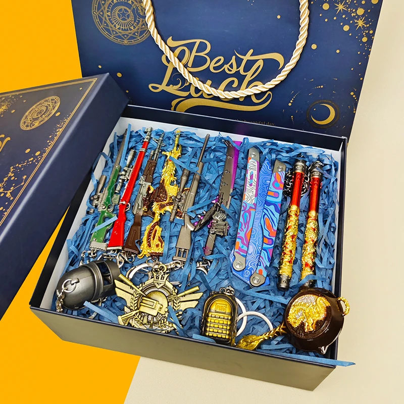 和平吃鸡地铁逃生游戏蝴蝶火焰刀双节棍金属武器模型礼物