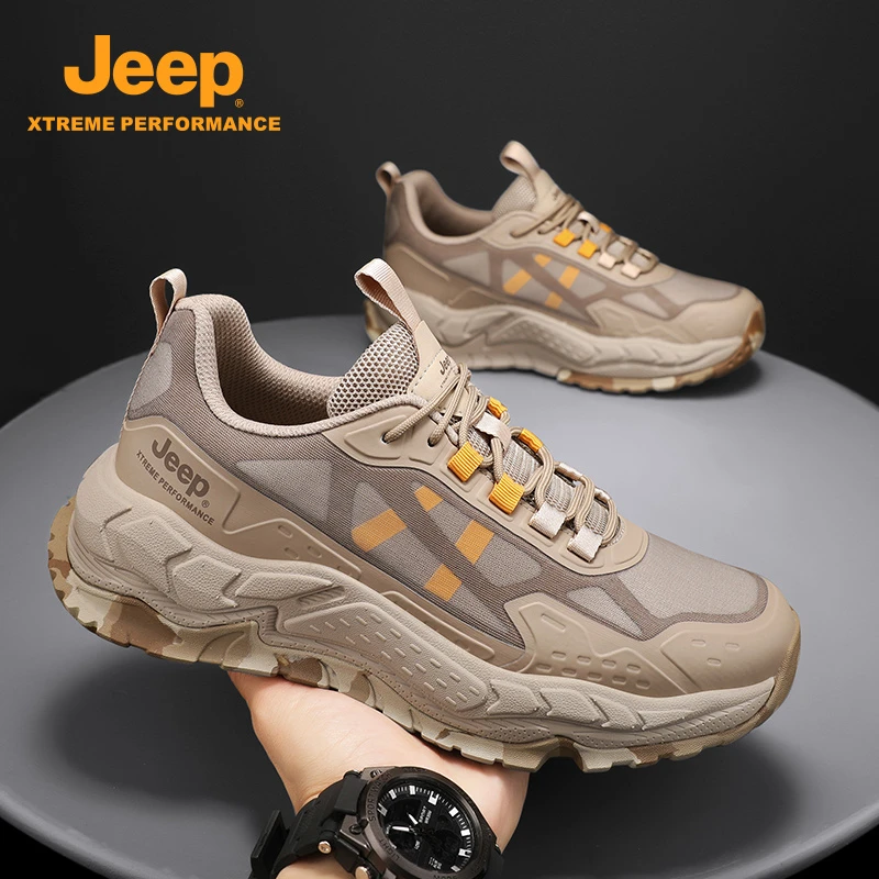 jeep吉普男鞋2025新款冬季透气老爹网面运动鞋子百搭增高冬天潮鞋