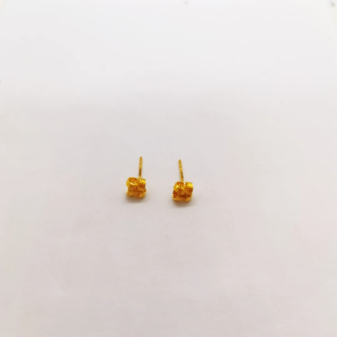 足金999 四方耳钉 直针