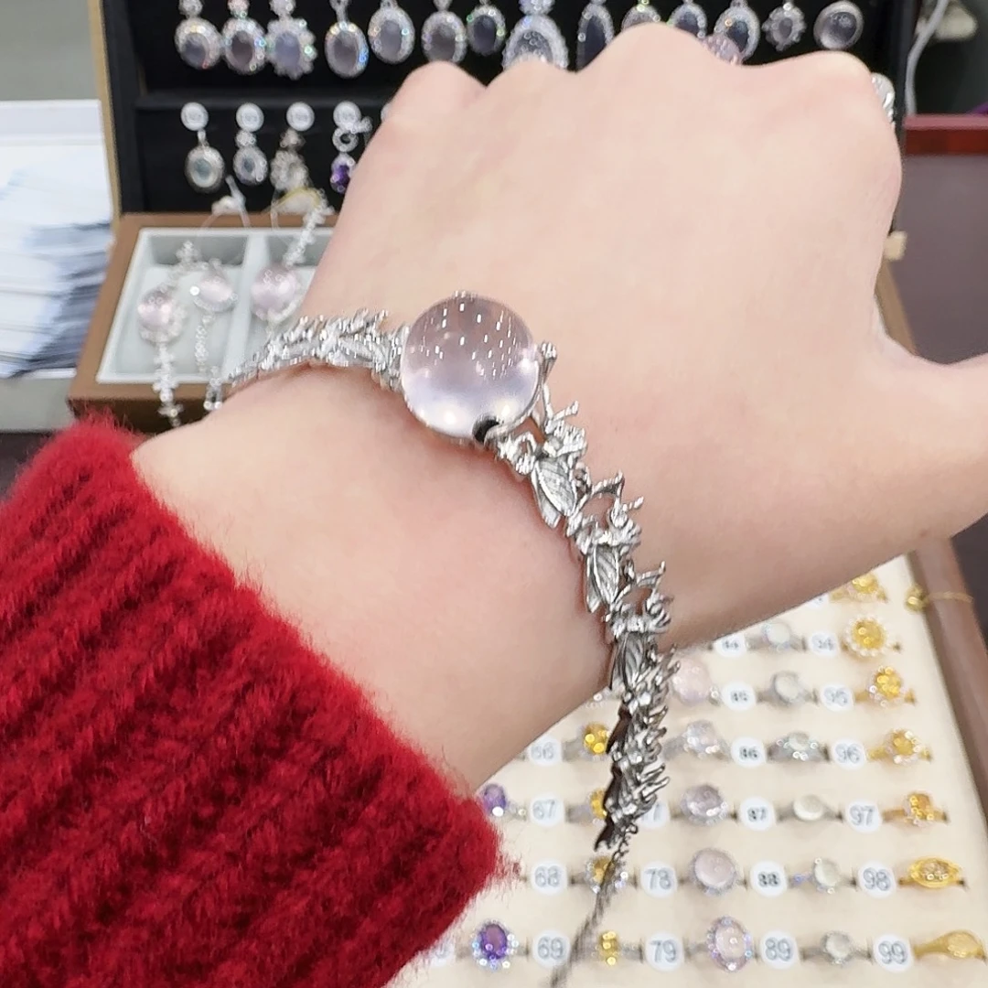 辛***居手链银S925镶嵌芙蓉石