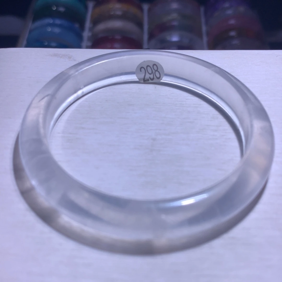 手镯银S925镶嵌水晶白幽灵58.3圈298