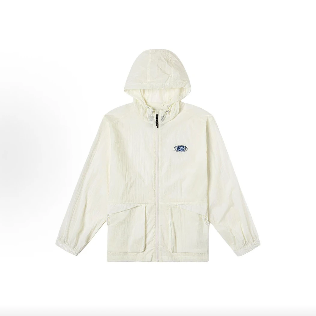 Vans 工装风连帽防晒长袖夹克 男女同款 米白色VN000NM5FS8
