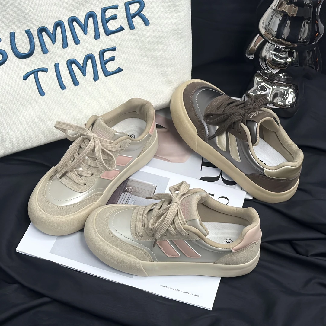 【TU】学生“皮面"小白鞋休闲板鞋2025秋冬季新款韩版透气舒适百搭