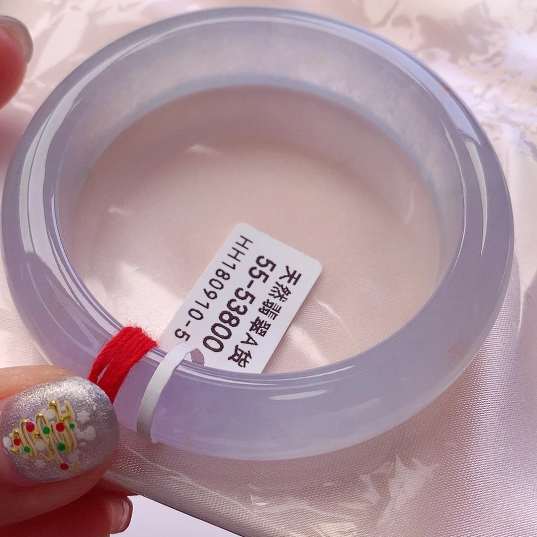 未镶嵌手镯翡翠5556圈口宽边厚装冰紫毕业梦中情镯18货