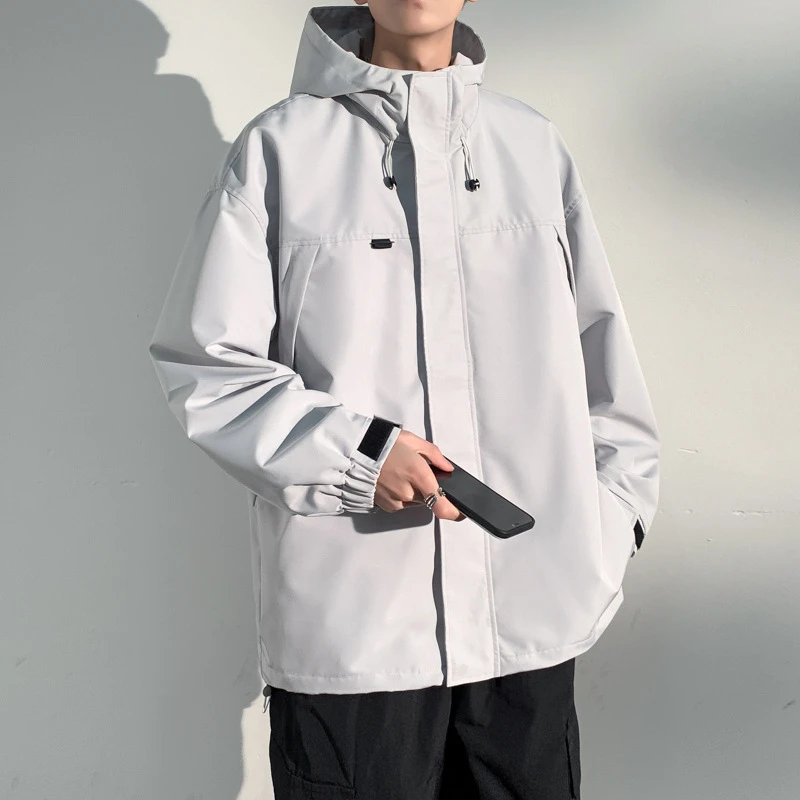 迪卡侬旗舰秋季新品情侣外套男时尚潮流宽松连帽茄克衫风衣工装冲