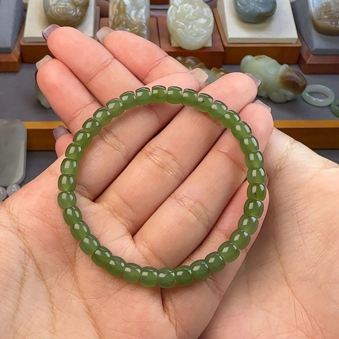 【闪购商品】和田玉（碧玉）手串未镶嵌江**?