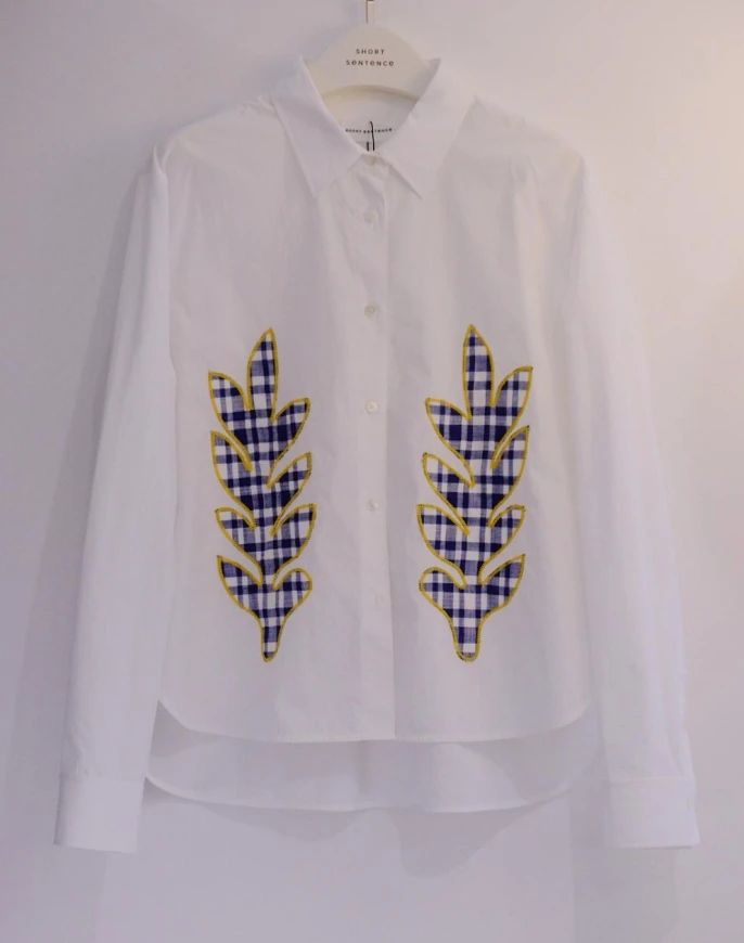 【SHORT SENTENCE】25春夏BL32-WT00 设计师拼布绣开衩衬衫