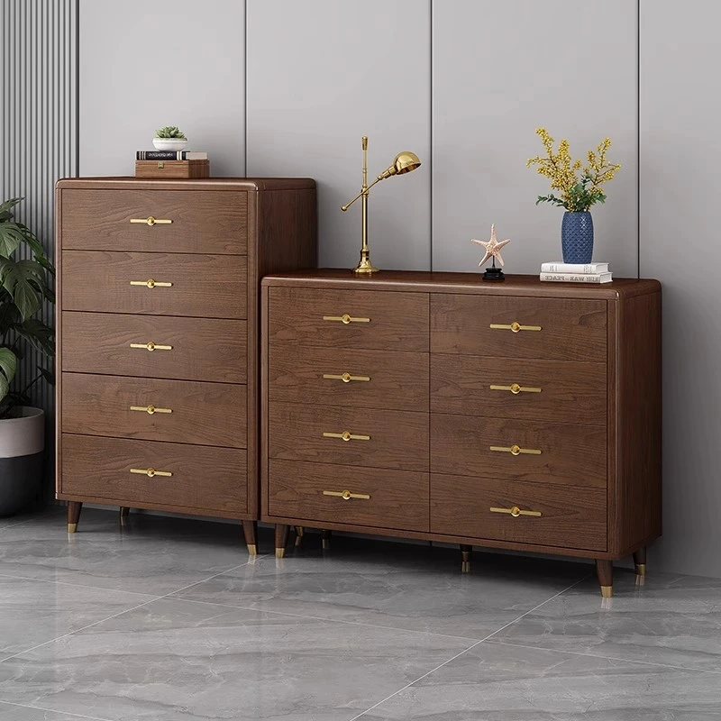 新中式实木斗柜卧室收纳柜现代简约客厅储物五斗橱柜置物抽屉柜子