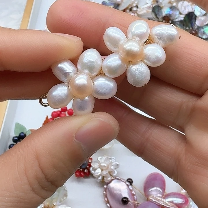 淡水珍珠发饰银S925镶嵌