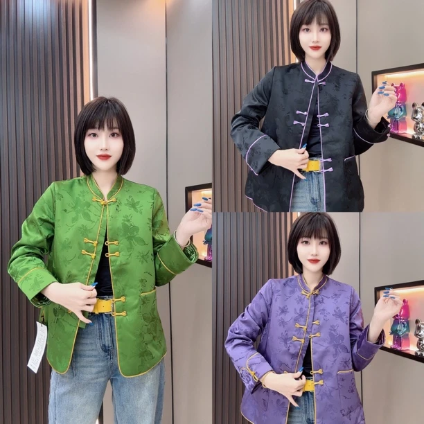 敏宝儿➕6262印花缎面外套