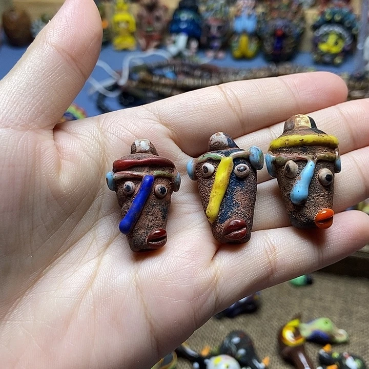 琉璃颈饰歪嘴老卡子随机一个060