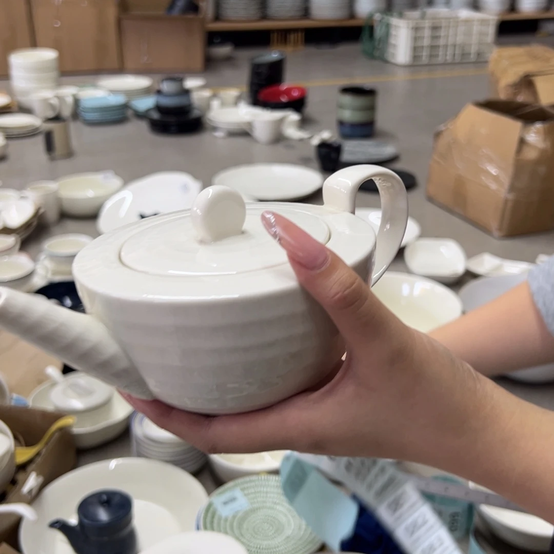 新骨瓷074微瑕白挑刀  茶壶450ml