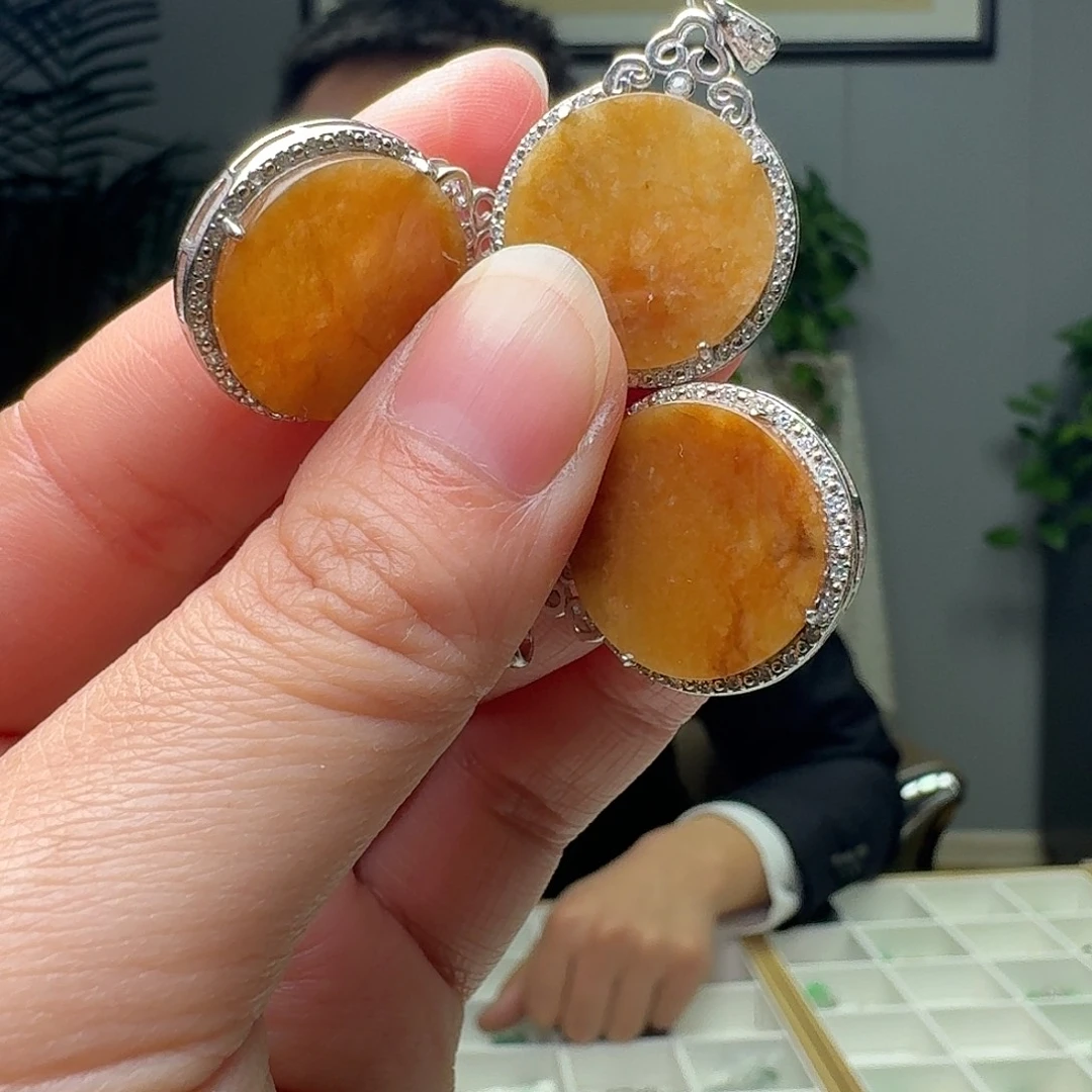 翡翠银S925镶嵌吊坠(不含链)多样性发货其一