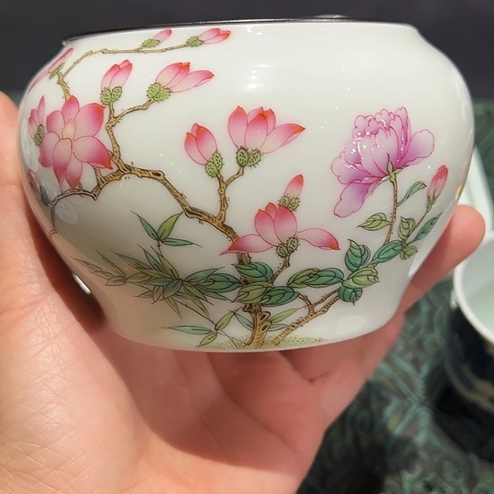 手工手绘粉彩小水洗