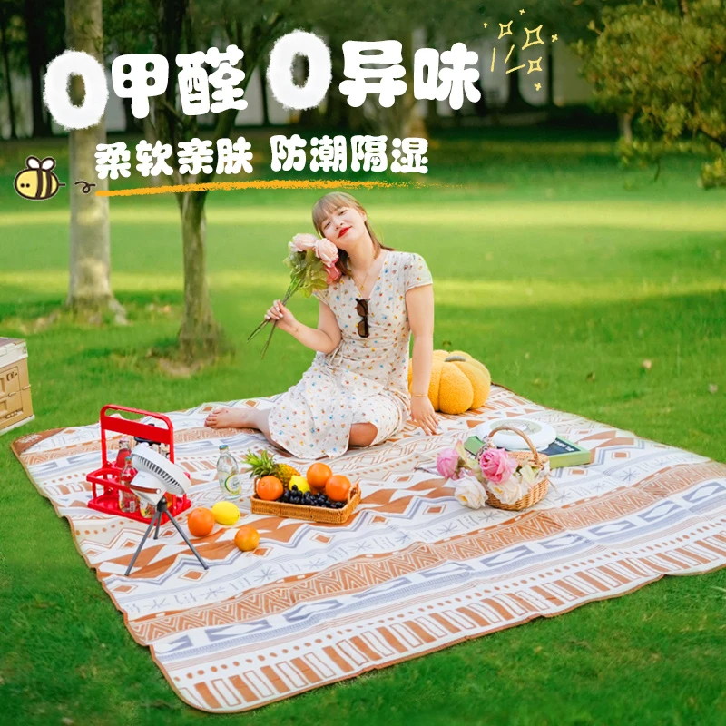 【喜马拉雅绒面野餐垫】户外露营防潮加厚亲肤便携沙滩坐垫爬爬垫