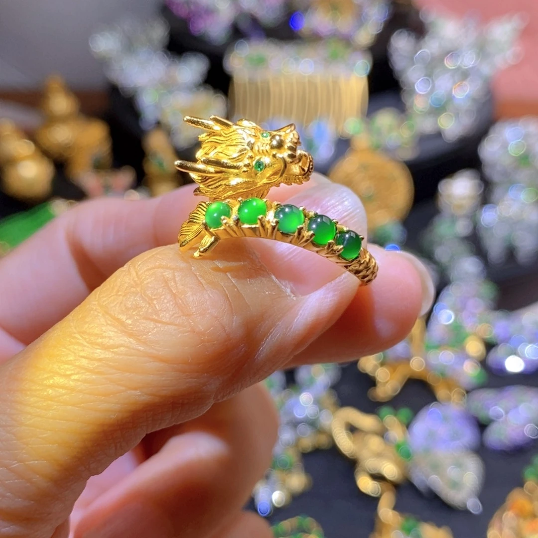 吊坠(不含链)银S925镶嵌翡翠