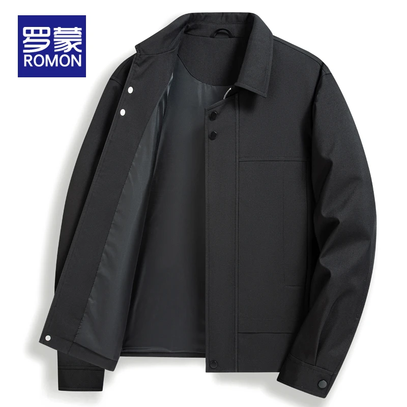 罗蒙春季男士休闲夹克男款爆款2025新款潮流商务百搭男装翻领外套