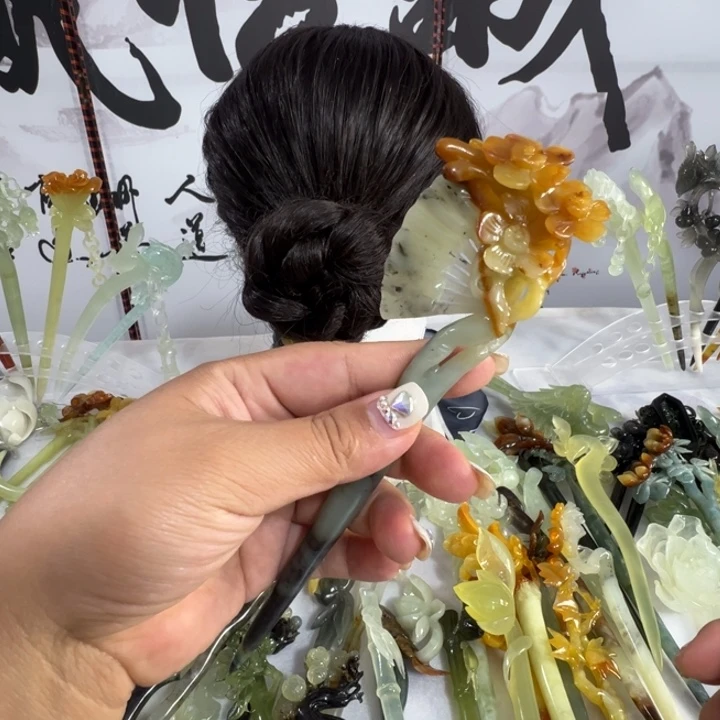 蛇纹石玉未镶嵌发饰