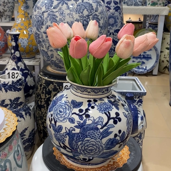 【闪购商品】摆件陶瓷大肚花瓶摆件