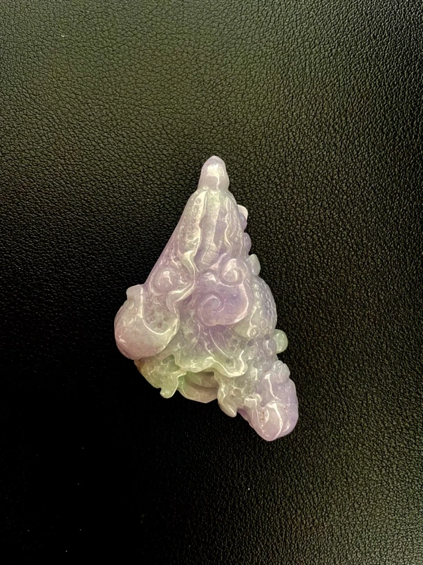 天然翡翠A货紫白菜