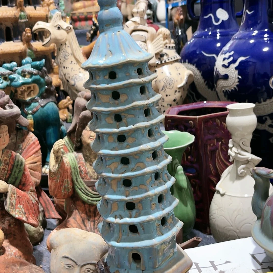 瓦当摆件摆件茶桌茶台陶瓷夜*珠