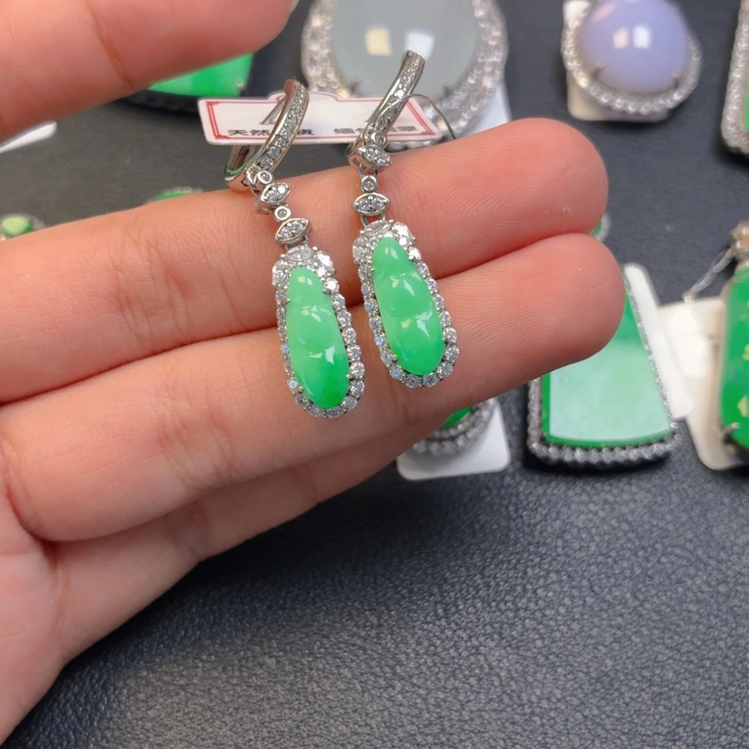 翡翠银S925镶嵌吊坠(不含链)