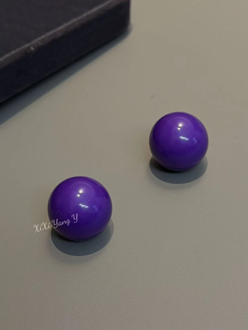 非金属树脂耳饰 XiXi Yang Y .“暗夜紫”气质简约紫色耳环