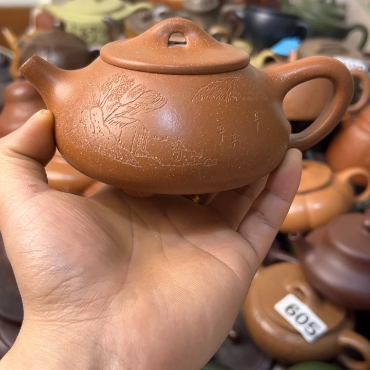 紫砂茶壶紫砂壶微瑕内盖花泥