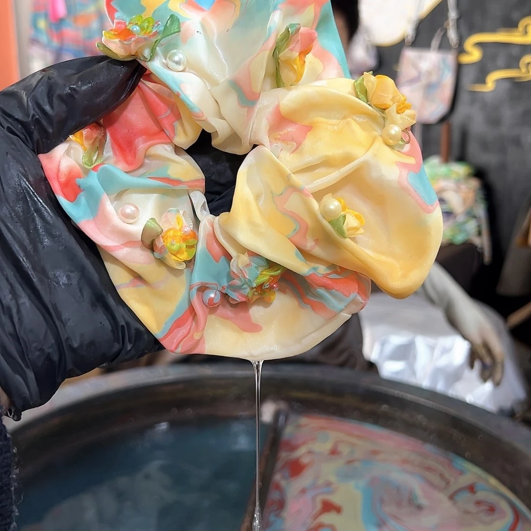 589小花发圈粉彩琉璃