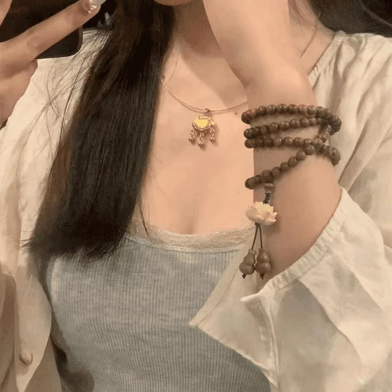 【耶耶家】6-8mm108颗绿檀莲花款