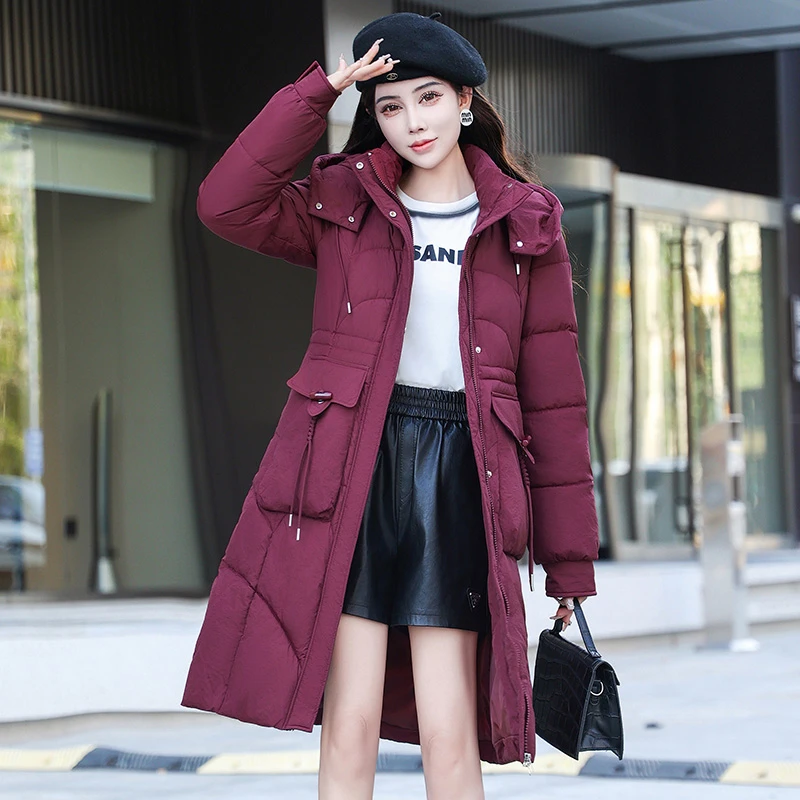 【最后几件】女士加厚保暖修身可拆卸帽长款韩版显瘦过冬棉服919
