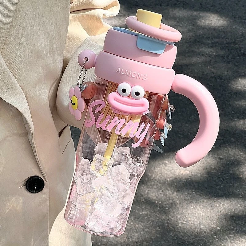 高颜值冰霸杯夏季ins大容量水杯男女吸管双饮泡茶杯便携防摔防漏