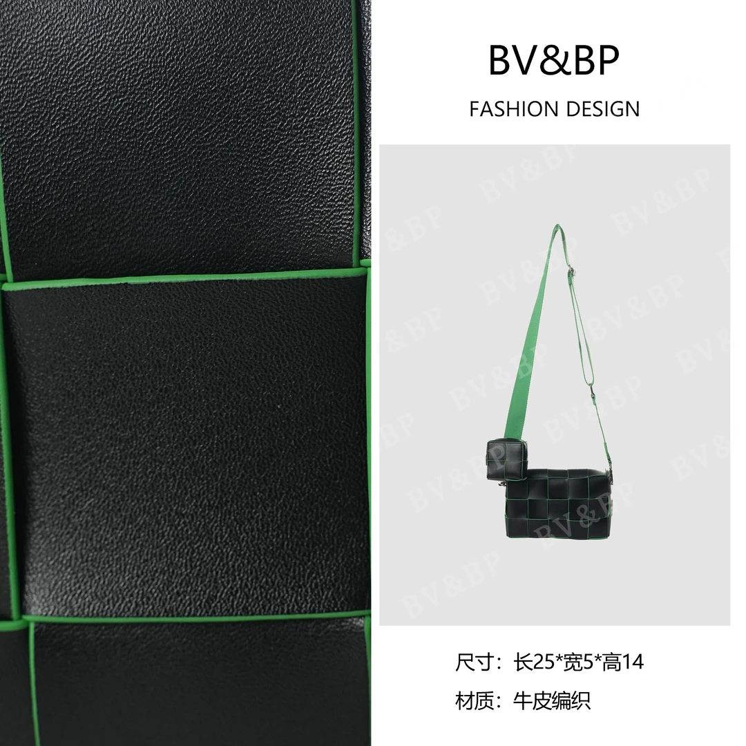 BV&BP· 原创设计 真皮高定手提单肩包手提包BNT-260黑拼绿