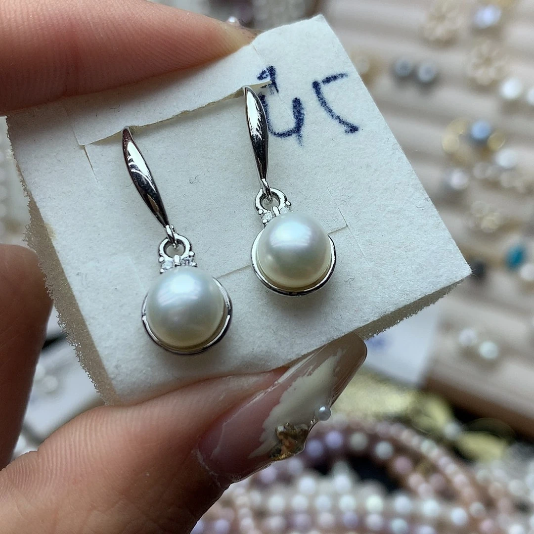 淡水珍珠7-8未镶嵌w1耳环