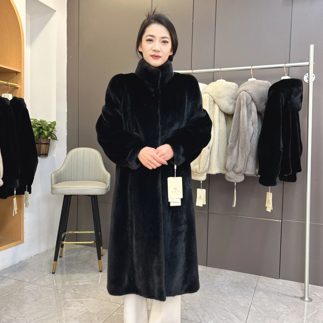 貂皮大衣孤品性价比高水貂皮草外套