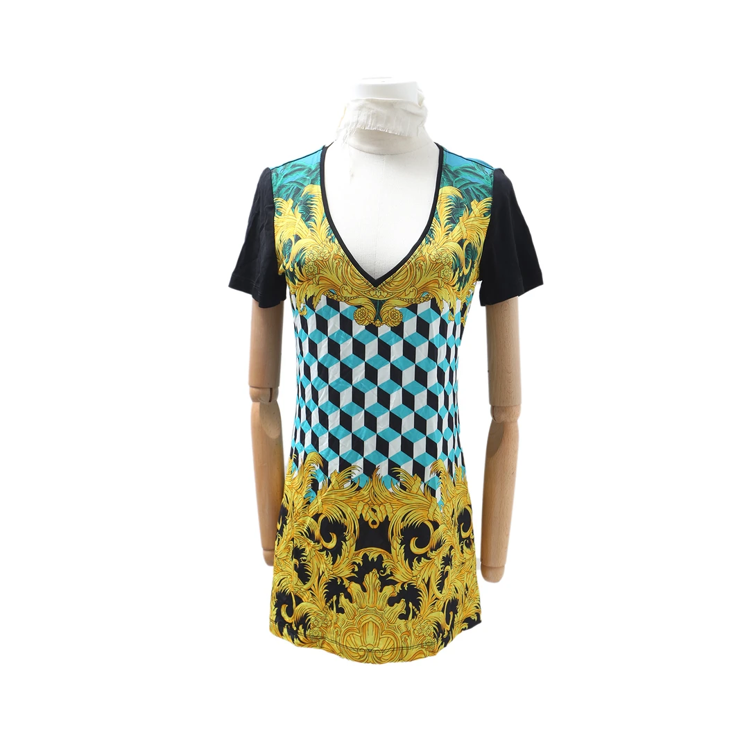 99新 VERSACE/范思哲 活动 T恤 姜黄色 常规码38码 P203114308