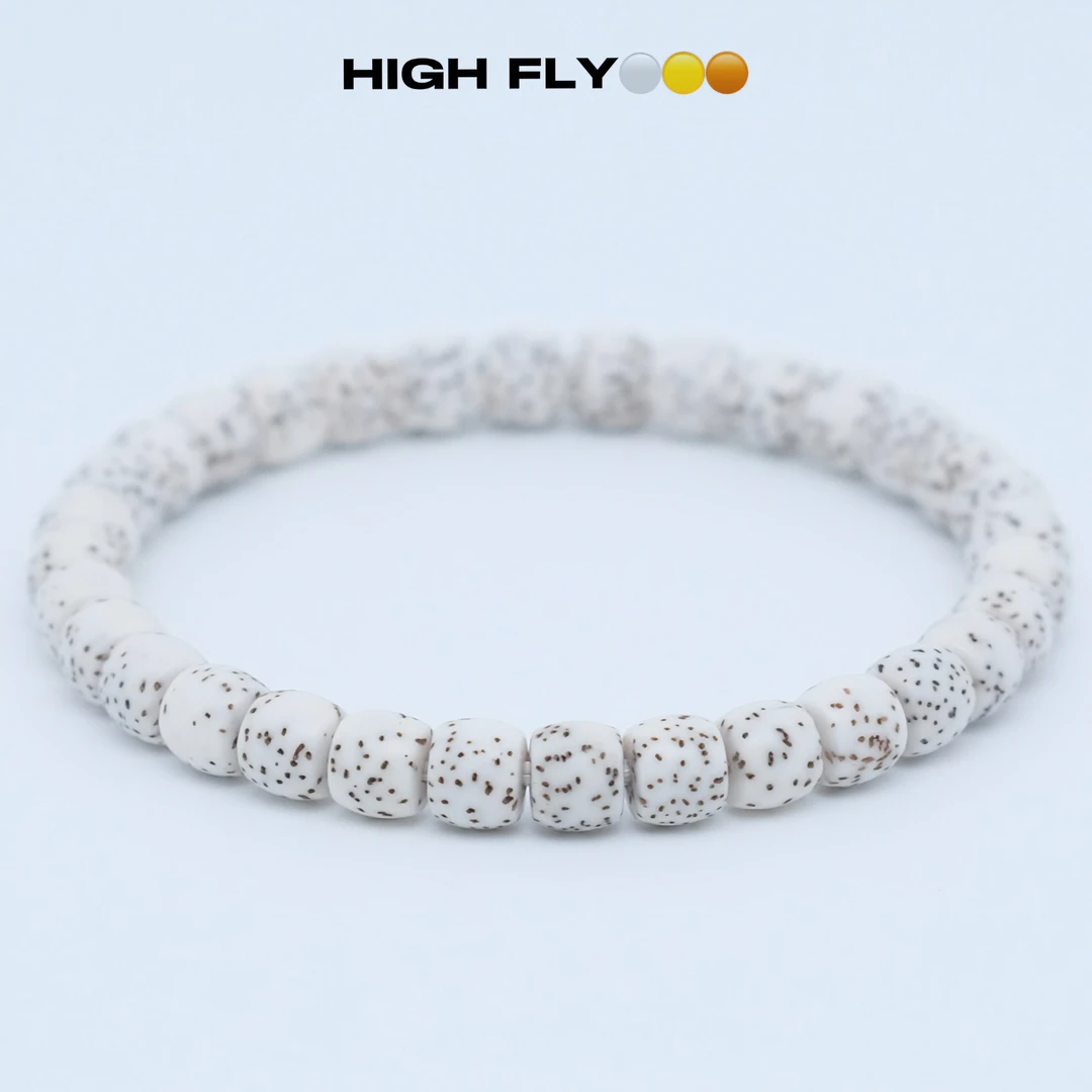 【原生态顺白】小众留白7*6直切海南星月菩提子手串文玩单圈