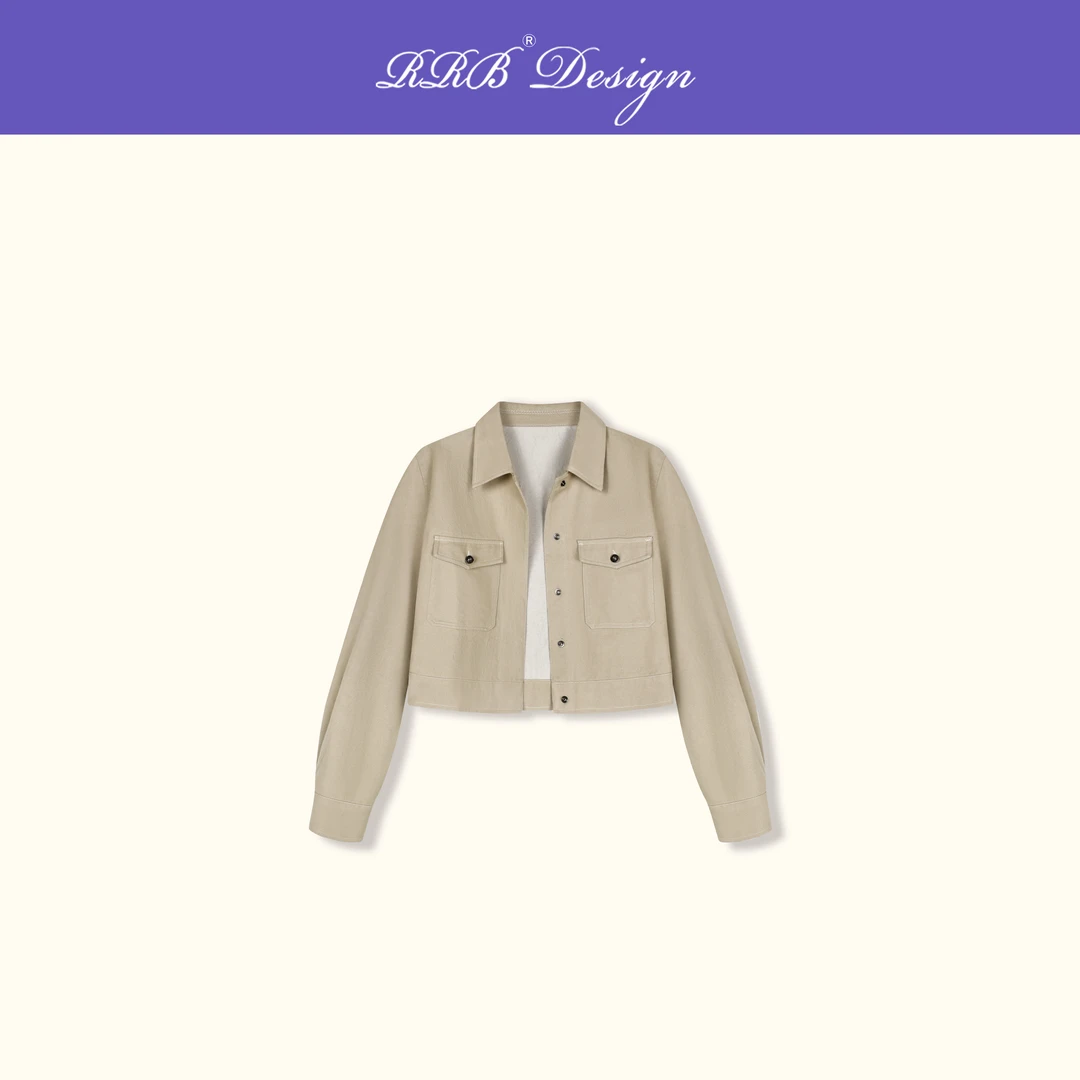 RRB Design「摩登日常」美式复古翻领双口袋设计显瘦显高百搭外套