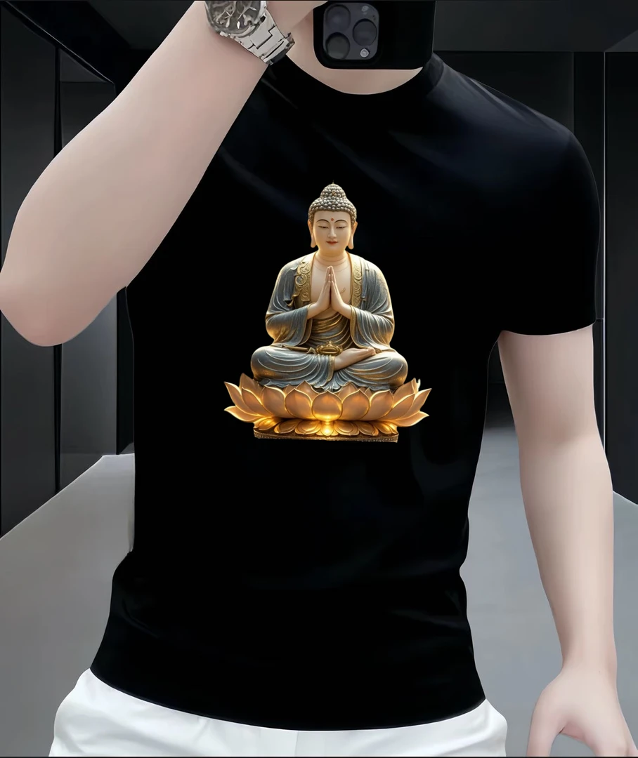 2025春夏季新款男士潮流百搭重磅纯棉短袖T恤时尚圆领短袖上衣男