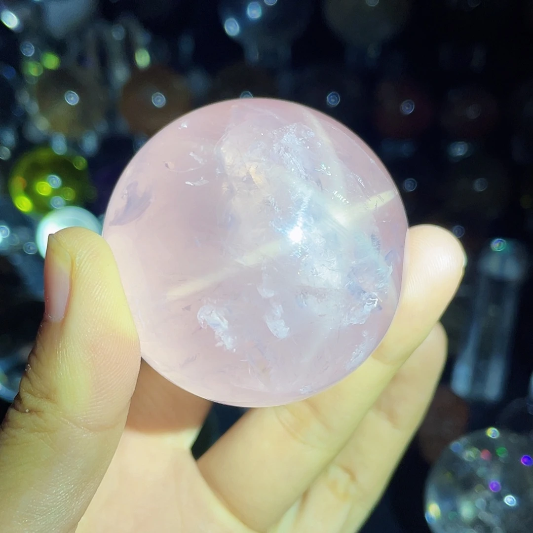 未镶嵌珠宝半成品水晶天然粉水晶 六芒星50mm