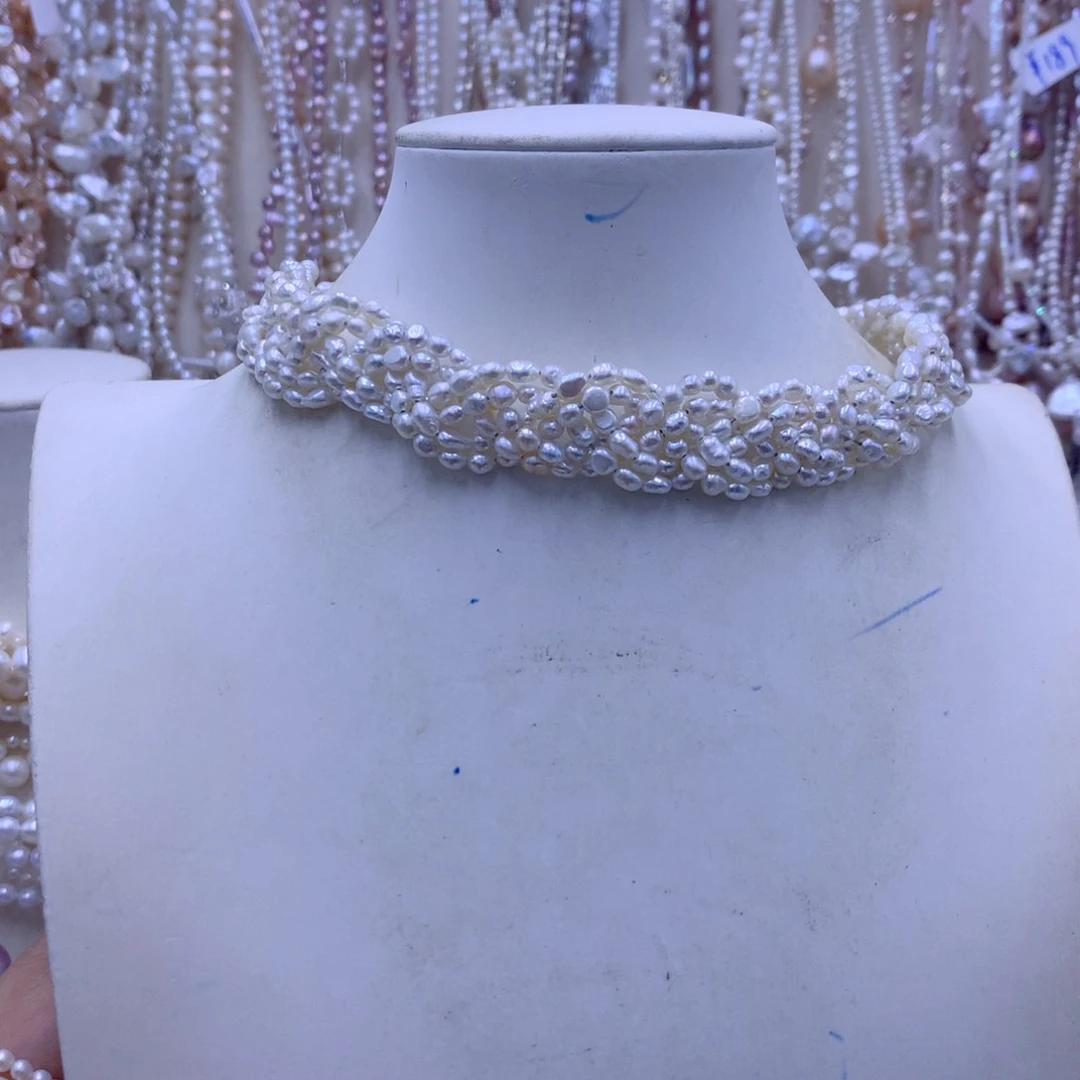 淡水珍珠银S925镶嵌颈饰