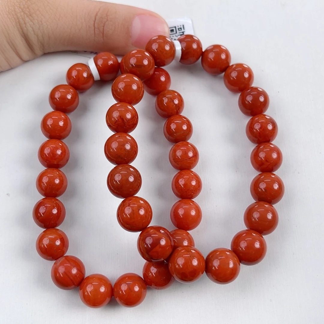 南红玛瑙未镶嵌瓦西柿子红火焰单圈10（多样式发其一）