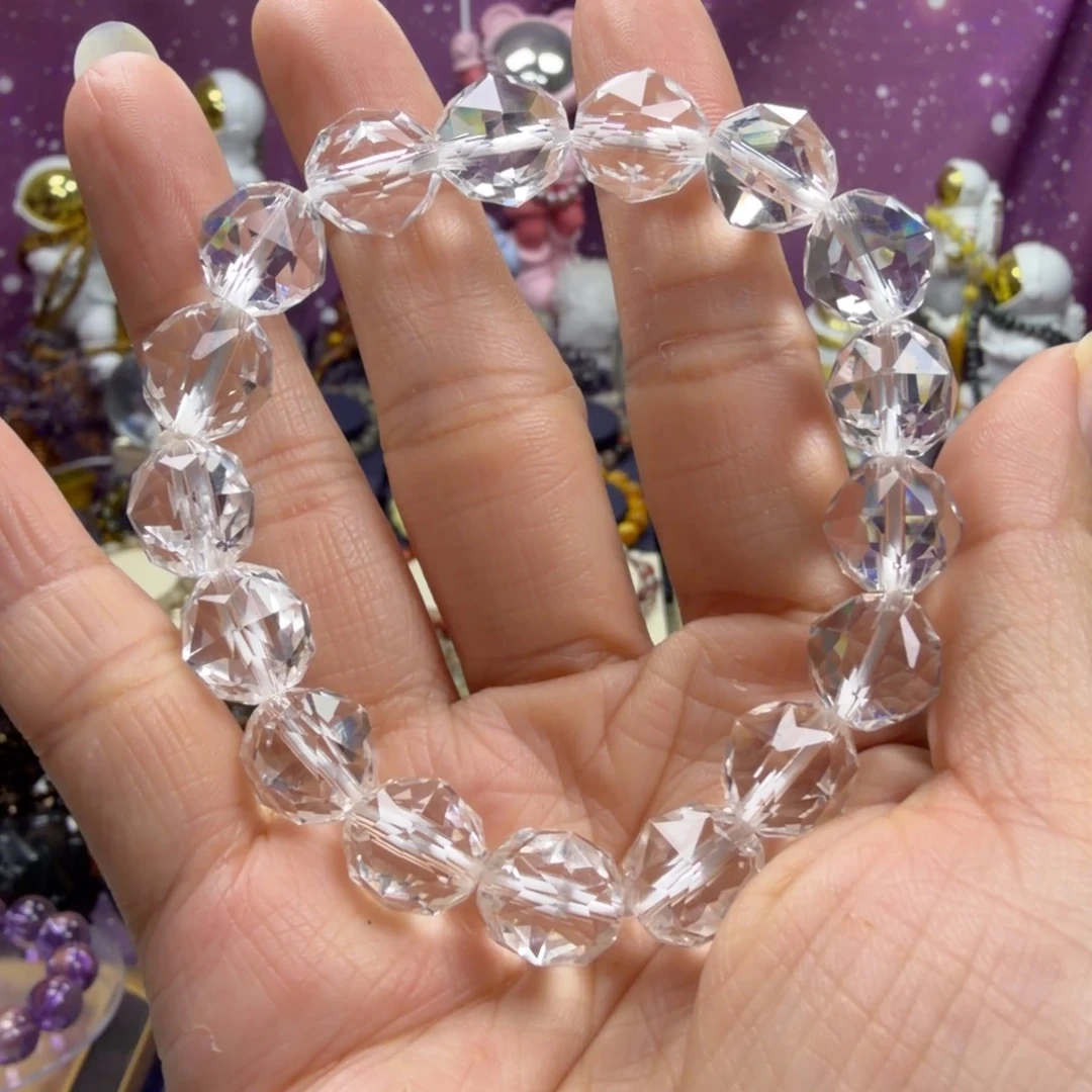 手串未镶嵌水晶白水晶钻切手串