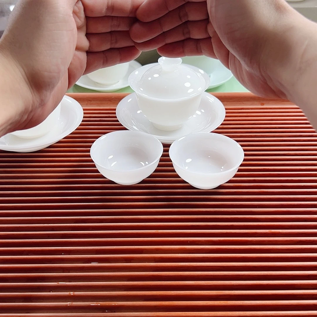 110ml翡萃冰种盖碗➕送2个普洱杯50ml