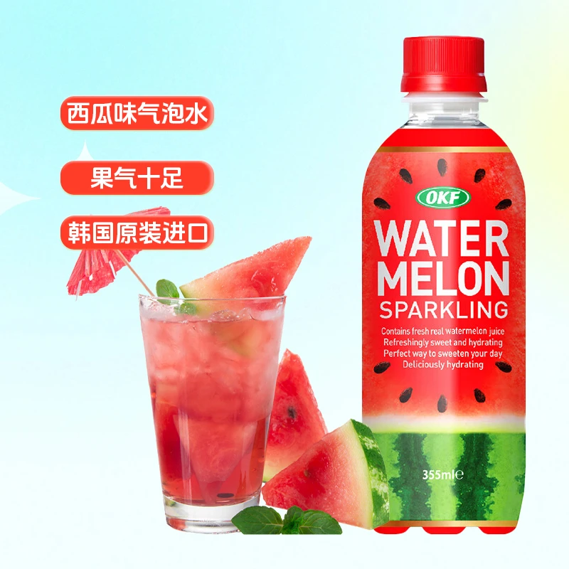 OKF西瓜含气饮料韩国原装进口果味气泡水饮品清爽饮用整箱