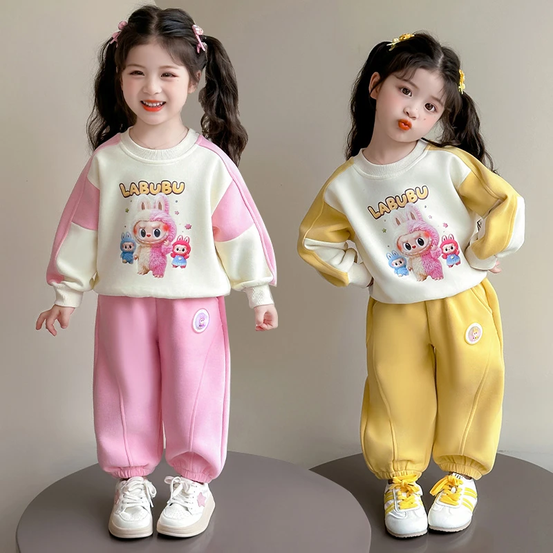 女童韩范休闲套装春秋款流光风超萌宝宝洋气秋装衣服儿童琥珀流光