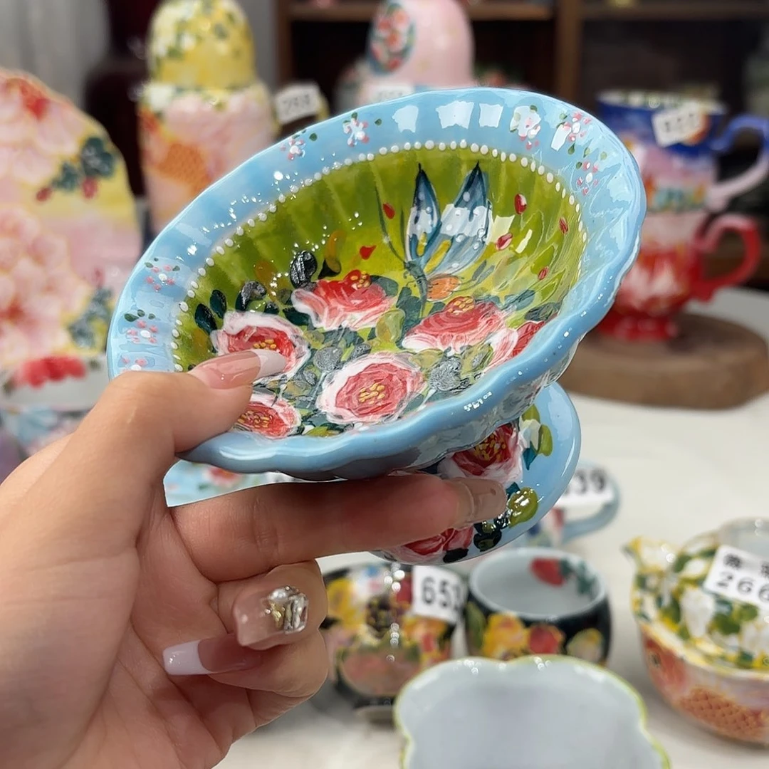 景德镇手绘高温釉下彩陶瓷茶具