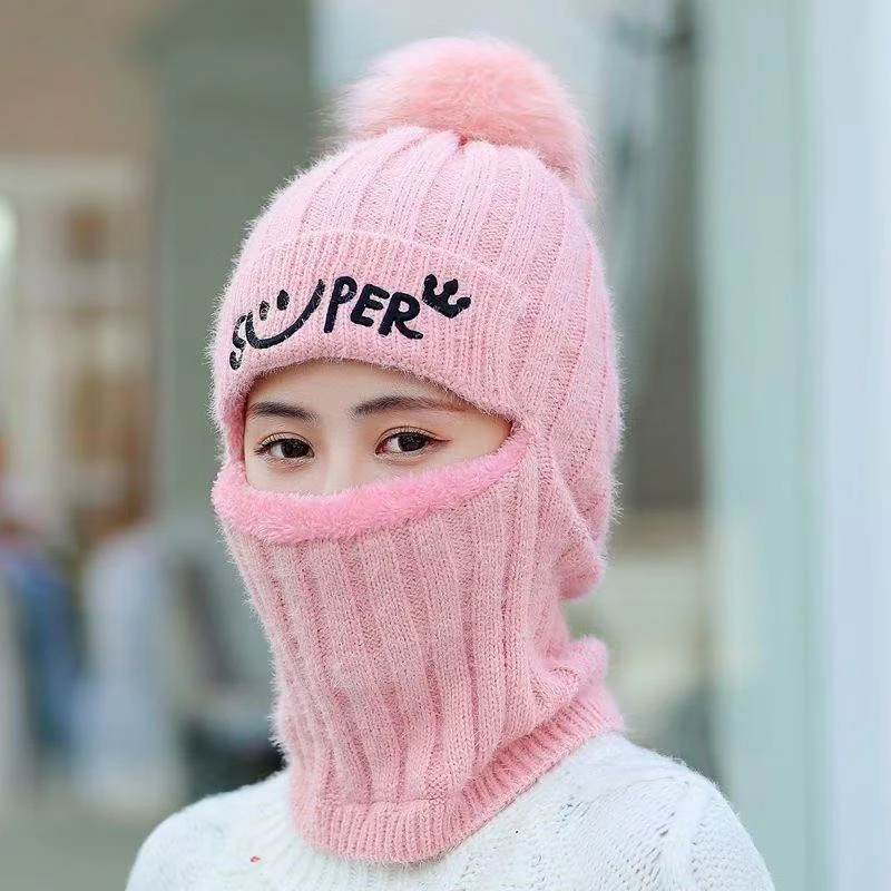 帽子圆顶冬季百搭防风帽加厚户外针织套头帽骑行韩居家日用